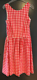 Damen Trachten Dirndl ärmellos Rot-Weiß kariert ca. Gr. 40