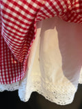 Damen Trachten Dirndl ärmellos Rot-Weiß kariert Gr. 40 v. MarJo