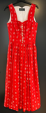 Damen Trachten Dirndl ärmellos Rot, Weiß gemustert Gr. 34 v. Berwin & Wolff