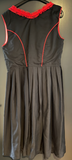 Damen Trachten Dirndl ärmellos Schwarz, Rot ca. Gr. 46 v. Lifos