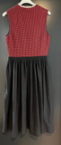 Damen Trachten Dirndl ärmellos Schwarz, Rot gemustert Gr. 40 v. Trachten Kraft