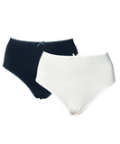 Damen Slip 2er Pack Baumwolle verschiedene Farben Gr. M