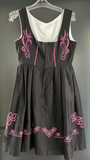 Damen Trachten Dirndl ärmellos schwarz, rosa Stickerei ca. Gr. 36