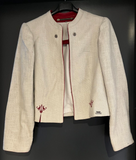 Damen Trachten Janker/Jacke beige weinrot Gr. 38