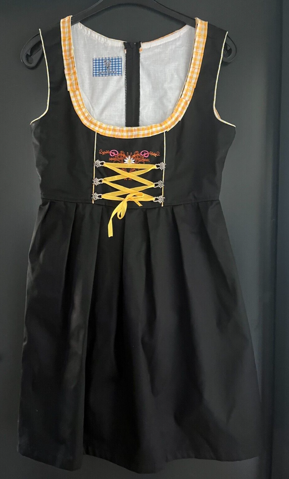 Damen Trachten Dirndl ärmellos schwarz gelb Gr. 40 v. Spirit of Bavaria