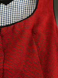 Damen Trachten Dirndl ärmellos Rot gemustert ca. Gr. 38