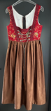 Damen Trachten Dirndl ärmellos rot braun gemustert ca. Gr. 38 v. Oscar Trachten