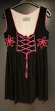 Damen Trachten Dirndl ärmellos Schwarz, Rosa Stickerei ca. Gr. 38 v. Lifos