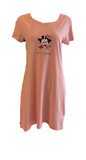 Damen Sleepshirt Nachthemd Kurzarm Mickey Mouse Weiß, Rosa Gr. S
