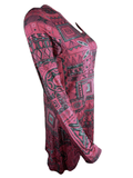 Capuccino Damen Shirt Langarm Pink Gemustert Gr. 38