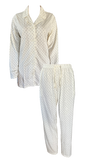 Damen Schlafanzug 2-Teilig Lang Baumwolle Hellblau Grün Weiß Rosa Gr. S M L