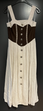 Damen Trachten Dirndl ärmellos Beige, Braun ca. Gr. 38