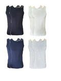 Herren Modal-Tanktop Unterhemd 2er-Pack Schwarz,Weiß,Navy,Grau Gr. M, L, XL, 2XL