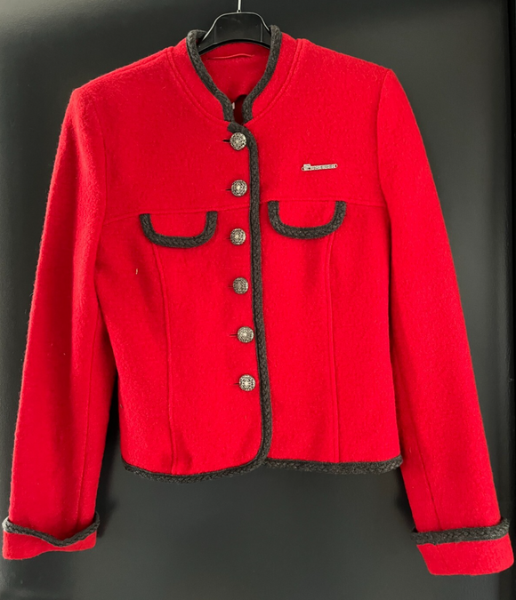 Damen Trachten Janker/Jacke Rot grau ca. Gr. 40 v. Scheiber