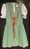 Damen Trachten Dirndl kurzarm Grün-Weiß, Rot gemustert Gr. 36 v. Orlob