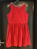 Damen Trachten Dirndl ärmellos Rot gemustert ca. Gr. 40 v. Siebenstein