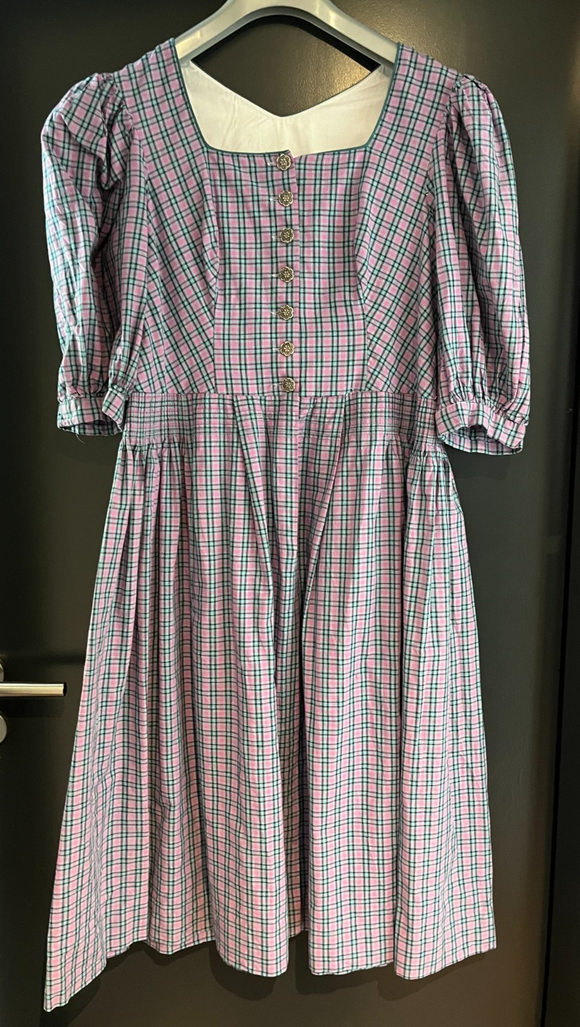 Damen Trachten Dirndl 3/4 Arm Lila, Grün gemustert Gr. 44 v. Chiemseer Dirndl