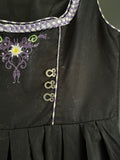 Damen Trachten Dirndl ärmellos Schwarz, Lila gemustert Gr. 40 v. Stockerpoint
