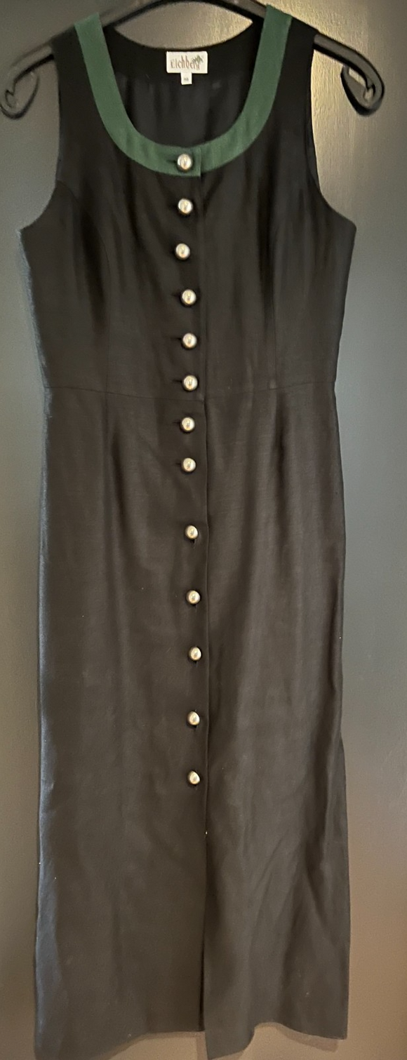 Damen Trachten Dirndl ärmellos Schwarz, Grün ca. Gr. 38 v. Eichberg
