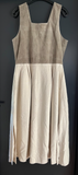 Damen Trachten Dirndl ärmellos grau, beige Echtes Leder Gr. 42