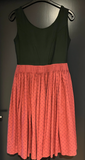Damen Trachten Dirndl ärmellos Grün, Rosa gemustert ca. Gr. 40