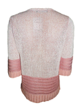 Capuccino Damen Strickjacke Cardigan Rosa 3/4 Arm Knopf