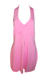 Damen Mini Sommer Kleid Shirt Kleid Neckholder rosa apfelgrün Gr. S, M, L Neu!!!