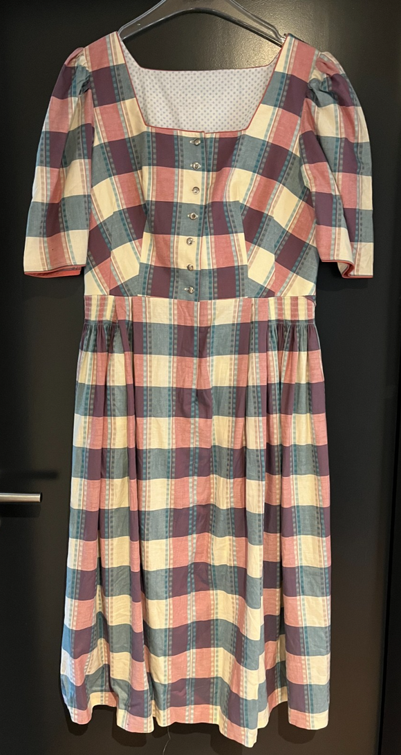 Damen Trachten Dirndl 3/4-Arm Mehrfarbig gemustert ca. Gr. 42