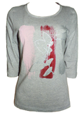 Joy Damen Shirt Abbie 3/4 Arm Grau Rosa Blau Gr. 36 38 40 44 46 48