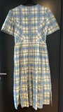 Damen Trachten Dirndl kurzarm Blau, Weiß gemustert ca. Gr. 42 v. Hammerschmid