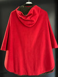 Kinder Trachten Jacke/Poncho mit Kapuze rot ca. Gr. 146