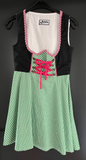 Damen Trachten Dirndl ärmellos weiß, grün gemustert ca. Gr. 38 v. Lifos