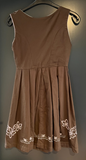 Damen Trachten Dirndl ärmellos Braun, Rosa Stickerei Gr. 34 v. Edelnice