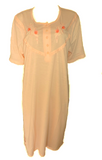 Damen Nachthemd Kurzarm Lila Orange Rosa Blau Gr. M L XL XXL