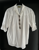 Damen Trachten Bluse 3/4 Arm Weiß ca. Gr. 36/38 v. Grubig Trachten