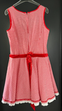 Damen Trachten Dirndl ärmellos Rot-Weiß kariert ca. Gr. 40