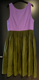 Damen Trachten Dirndl ärmellos Lila, Grün gemustert ca. Gr. 40