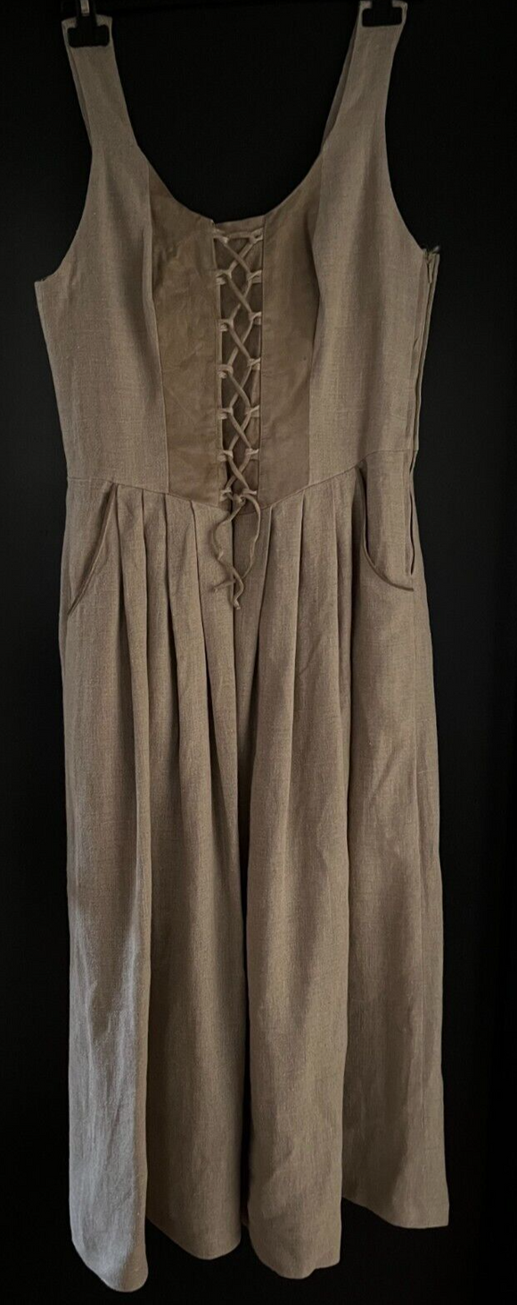 Damen Trachten Dirndl ärmellos Leinen ca. Gr. 38 v. Distler