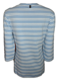 Joy Damen Shirt Carolin 3/4 Arm Blau Streifen Baumwolle Gr. 36 38 40 48