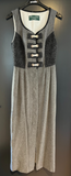 Damen Trachten Dirndl ärmellos Grau mit Schlitz Gr. 36 v. H. Moser