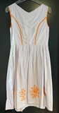 Damen Trachten Dirndl ärmellos Lila, Orange Stickerei ca. Gr. 42 v. LIfos