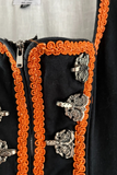 Damen Trachten Dirndl ärmellos schwarz orange Gr. 34 v. Original Steindl