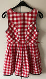 Damen Trachten Dirndl ärmellos Rot/Weiß Kariert Gr. 42 v. Stockerpoint