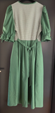 Damen Trachten Dirndl kurzarm grün-weiß gemustert mit Knöpfen ca. Gr. 40