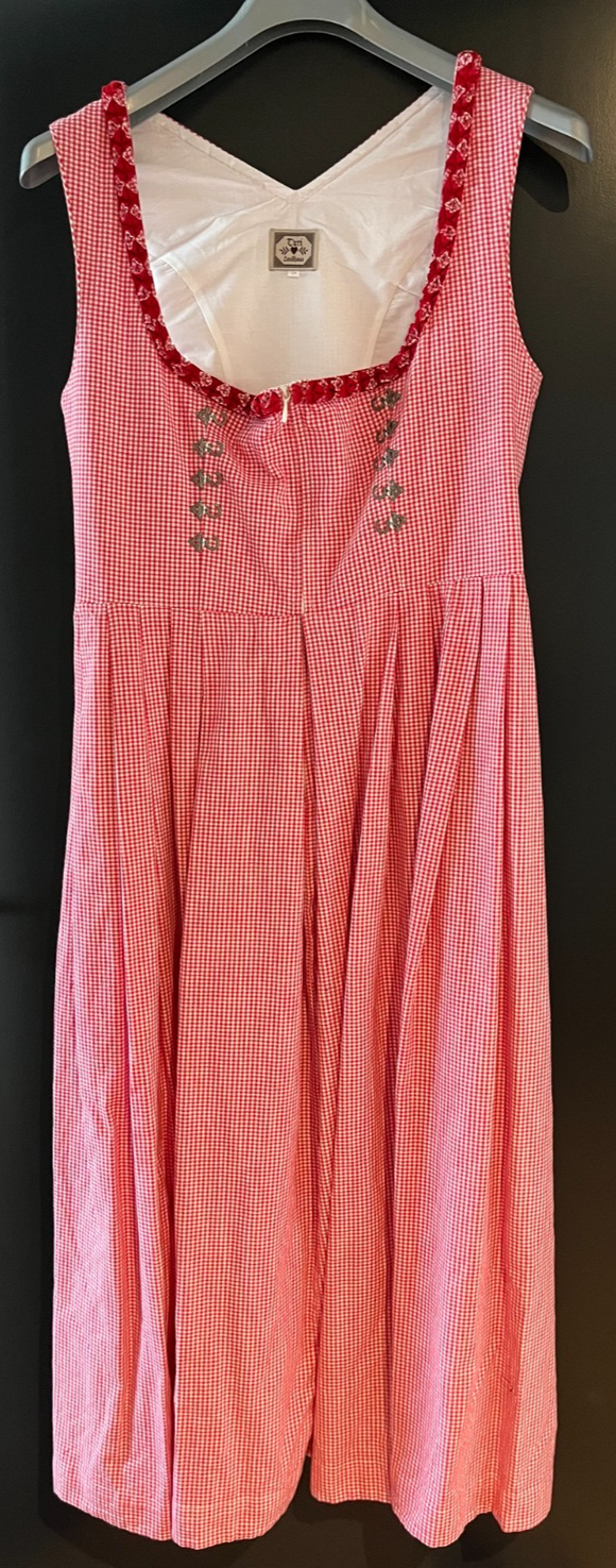 Damen Trachten Dirndl ärmellos Rot-Weiß kariert ca. Gr. 46 v. Turi Landhaus