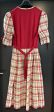 Damen Trachten Dirndl kurzarm Rot, Weiß gemustert Gr. 42 v. C&A