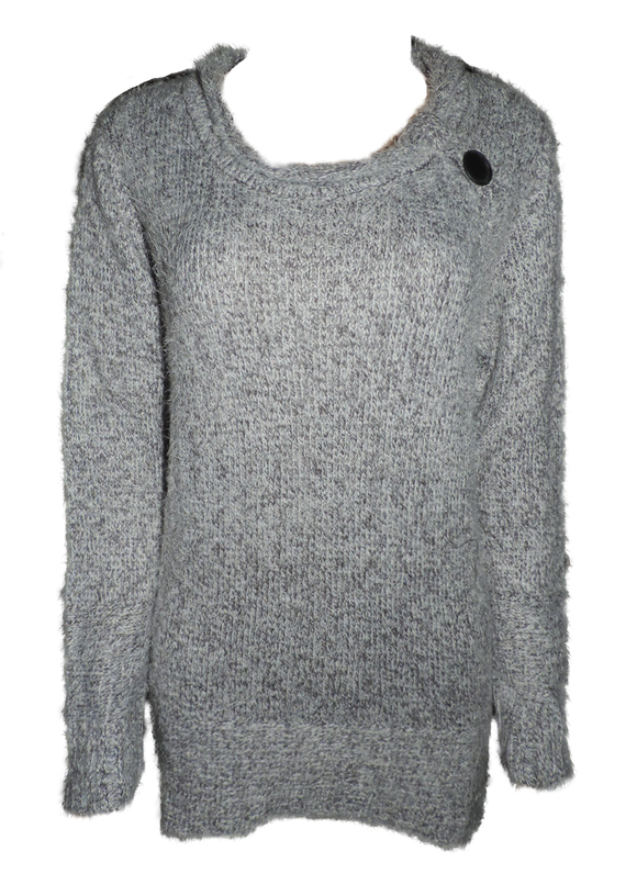 Capuccino Damen Pullover Langarm Grau Gr. 38