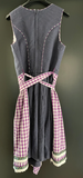 Damen Trachten Dirndl ärmellos blau-weiß gemustert mit Schürze Gr. 36 v. Krüger