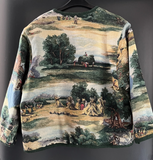 Damen Trachten Janker/Jacke grün/Mehrfarbig gemustert ca. Gr. 44 v. Hammerschmid