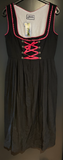 Damen Trachten Dirndl ärmellos Schwarz, Rosa Borte ca. Gr. 42 v. Lifos
